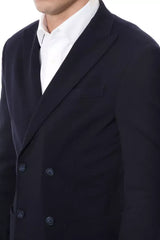 Verri Blue Viscose Men Blazer - Sport Jackets