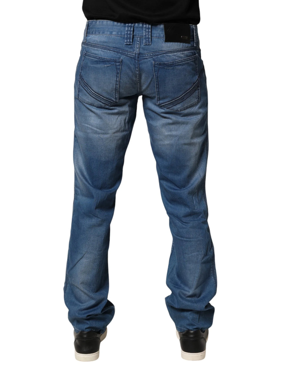 Verri Blue Washed Cotton Regular Fit Men Denim Trouser Jeans - W34