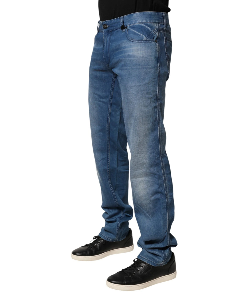 Verri Blue Washed Cotton Regular Fit Men Denim Trouser Jeans - W34