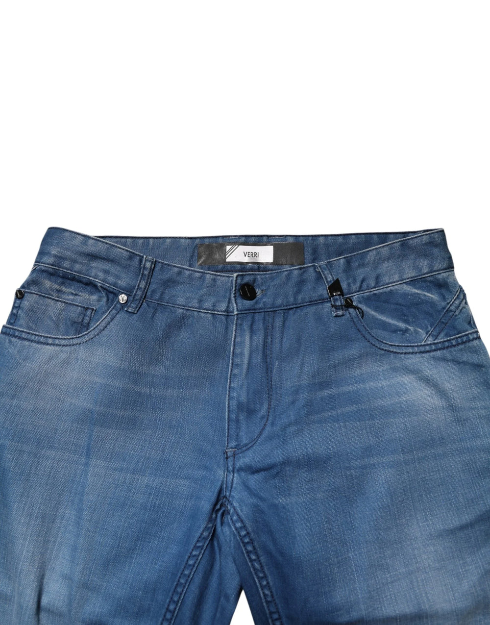 Verri Blue Washed Cotton Regular Fit Men Denim Trouser Jeans - W34