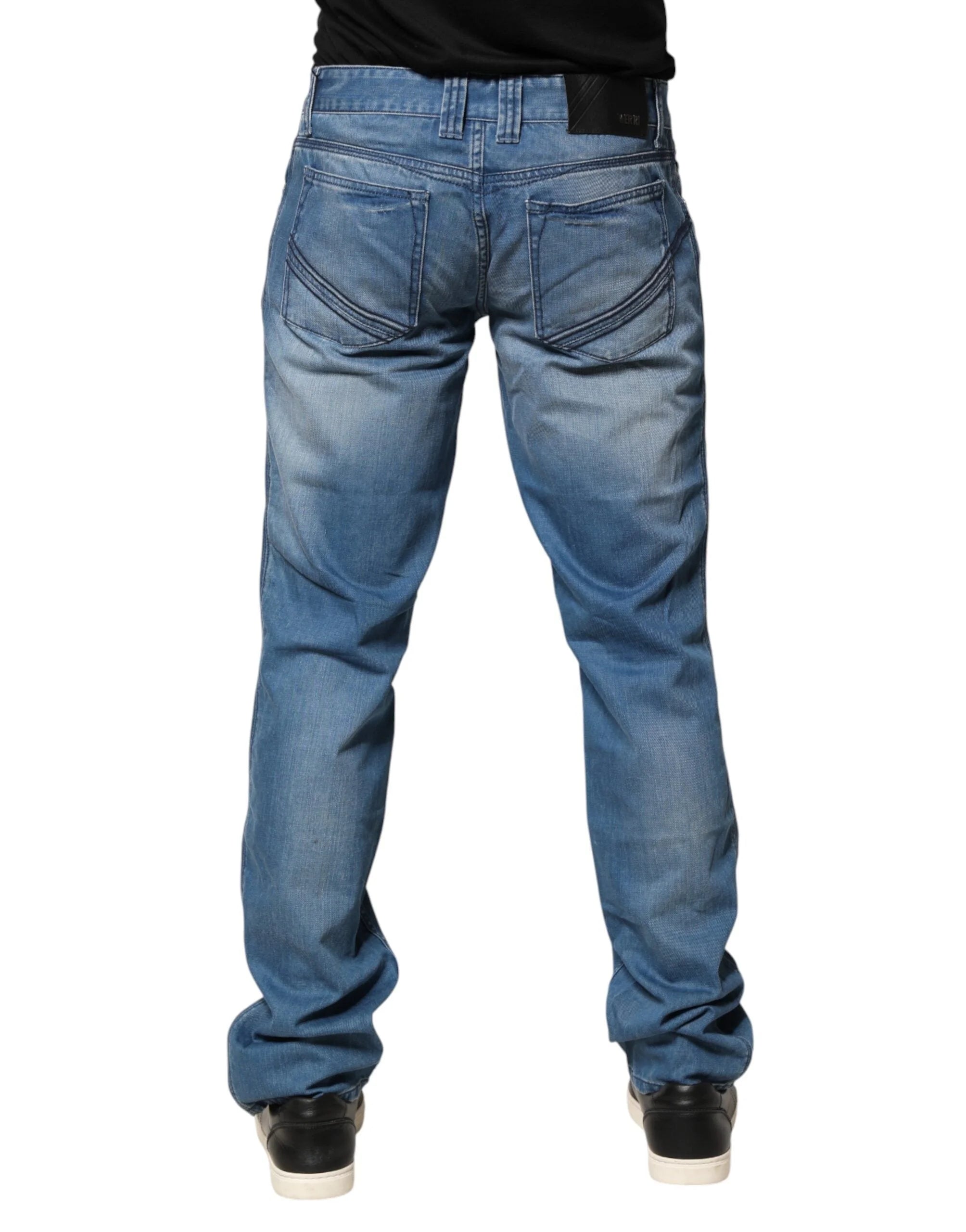 Verri Blue Washed Cotton Skinny Fit Men Denim Trouser Jeans - W34