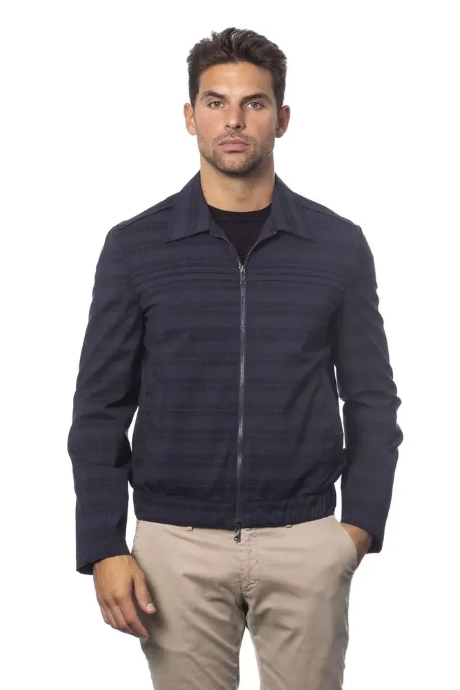 Verri Blue Wool Men Bomber Jacket - Bomber Jackets