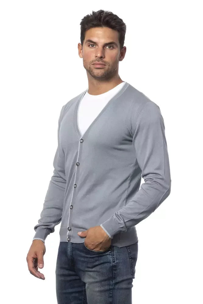 Verri Gray Cotton Men Cardigan - IT50 | L - Cardigans