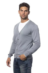 Verri Gray Cotton Men Cardigan - IT50 | L - Cardigans