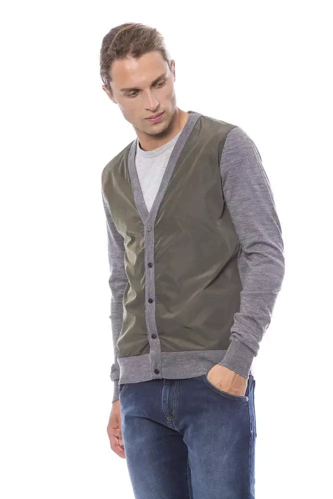 Verri Gray Wool Men Cardigan - Cardigans