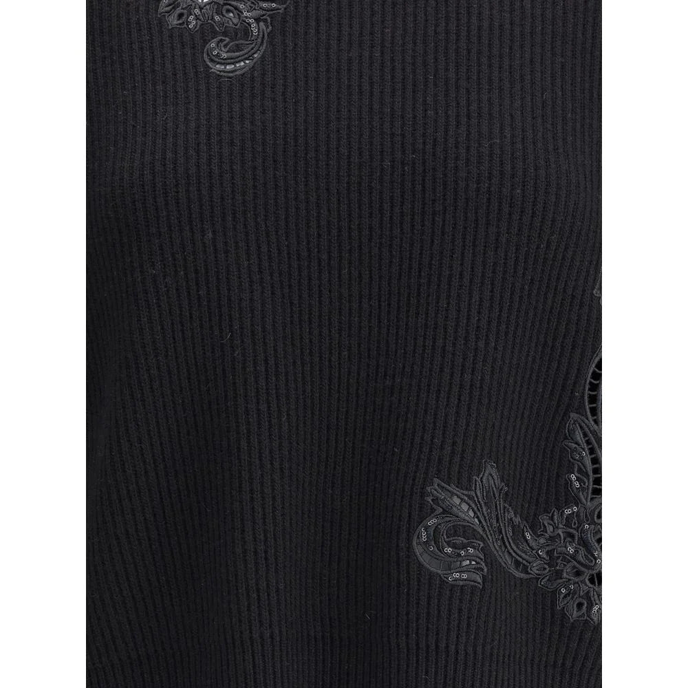 Versace Barocco Leaf Embroidered Sweater