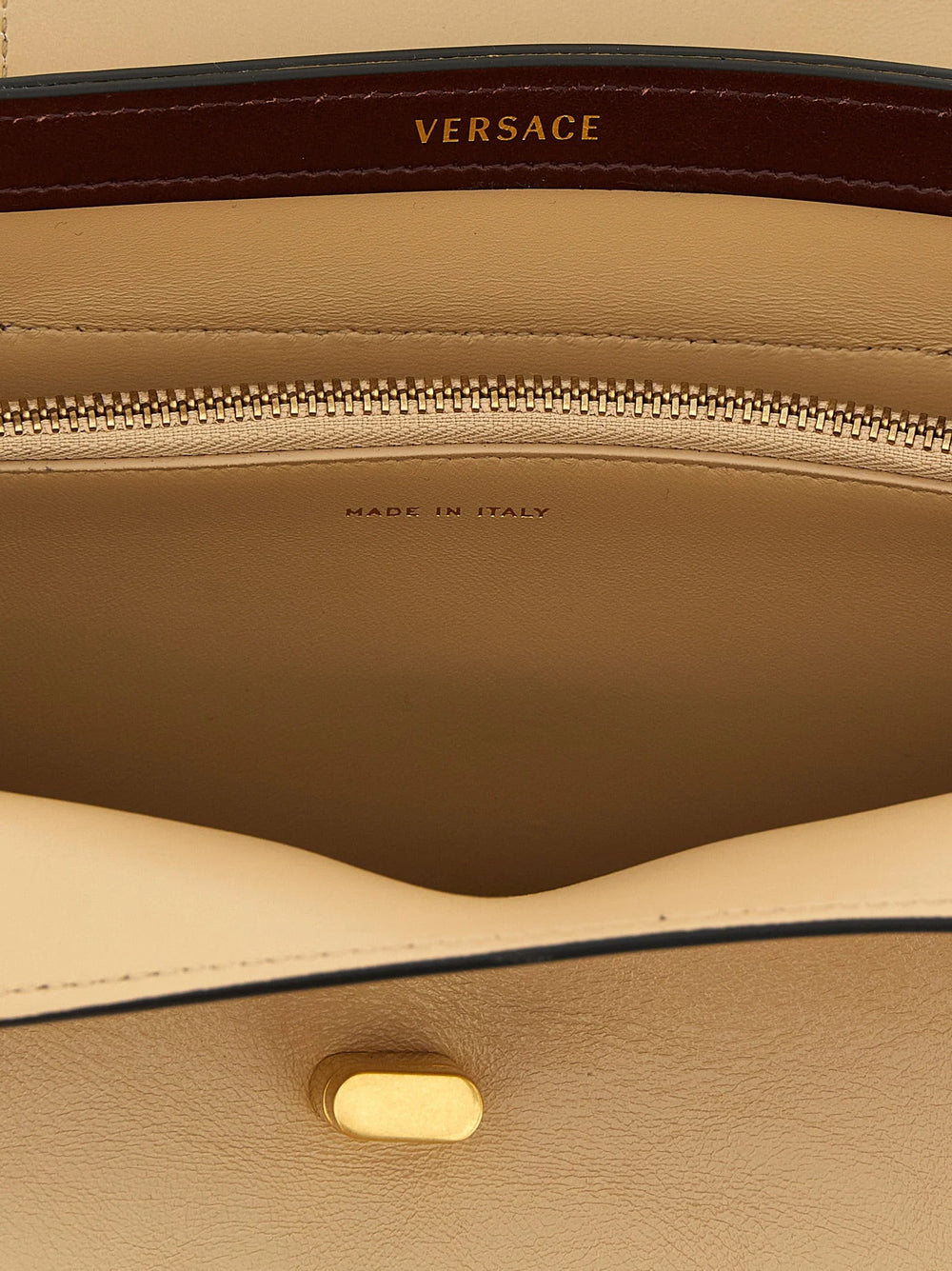 Versace Beige Calfskin Shoulder Bag
