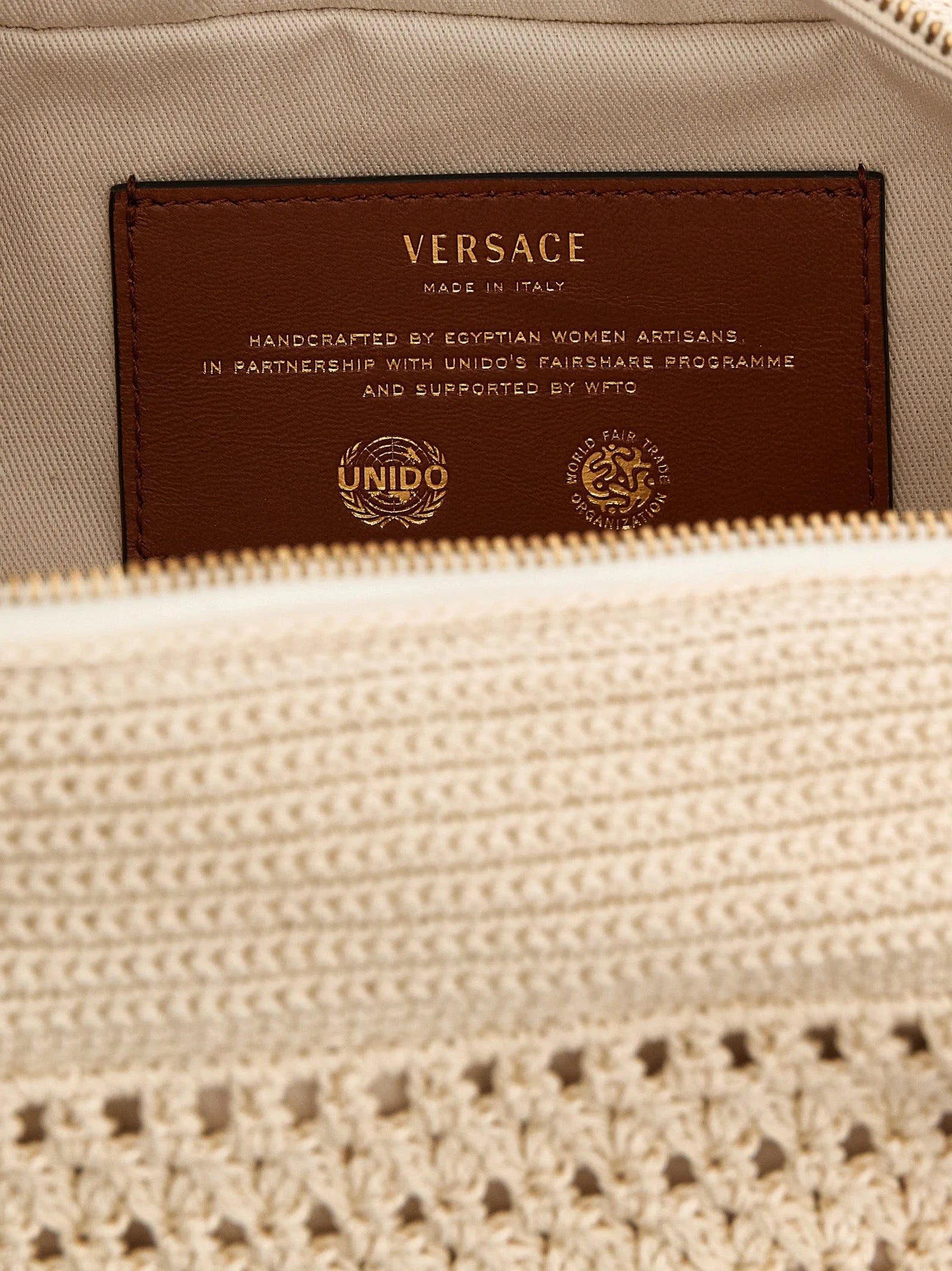 Versace Beige Cotton Shoulder Bag