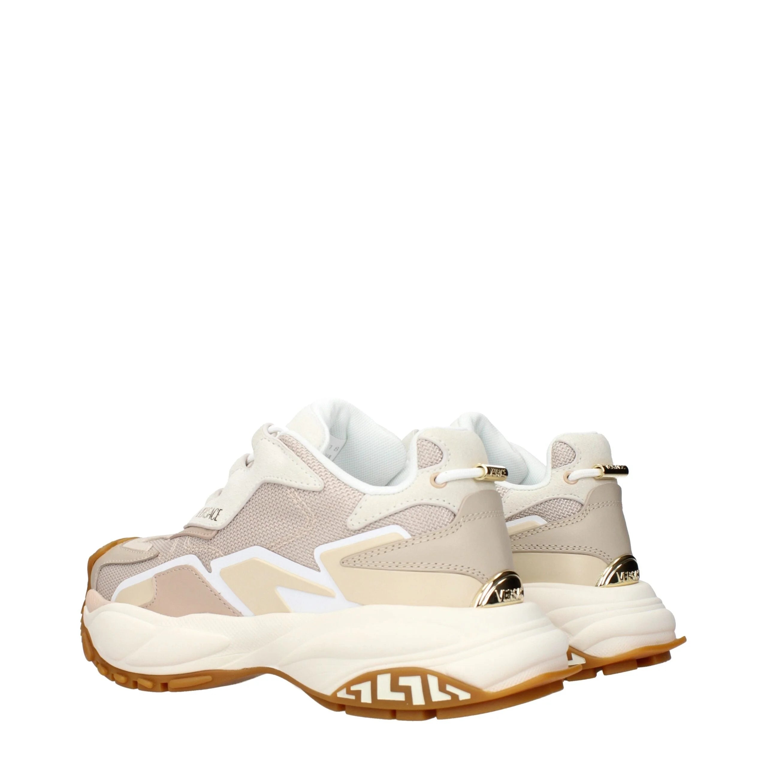 Versace Beige Fabric Chunky Sneakers - EU41/US11