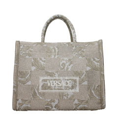 Versace Beige Fabric Handbag