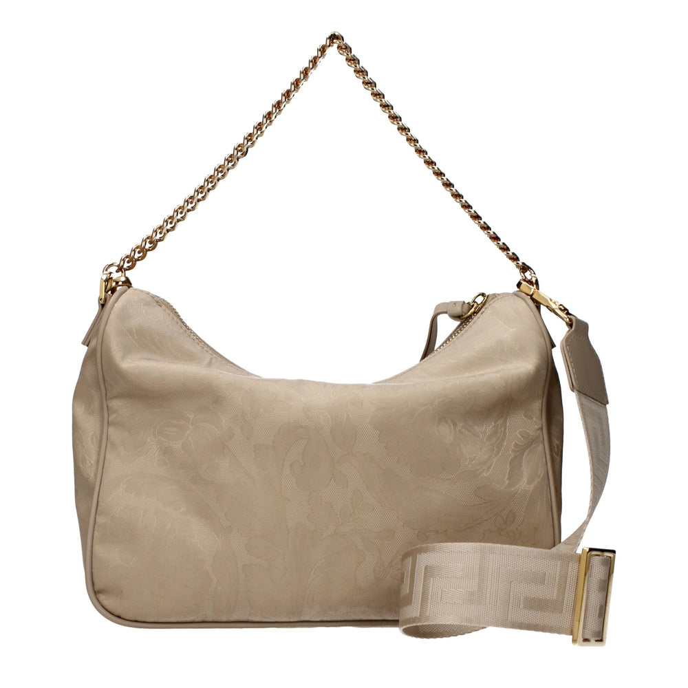 Versace Beige Fabric Handbag