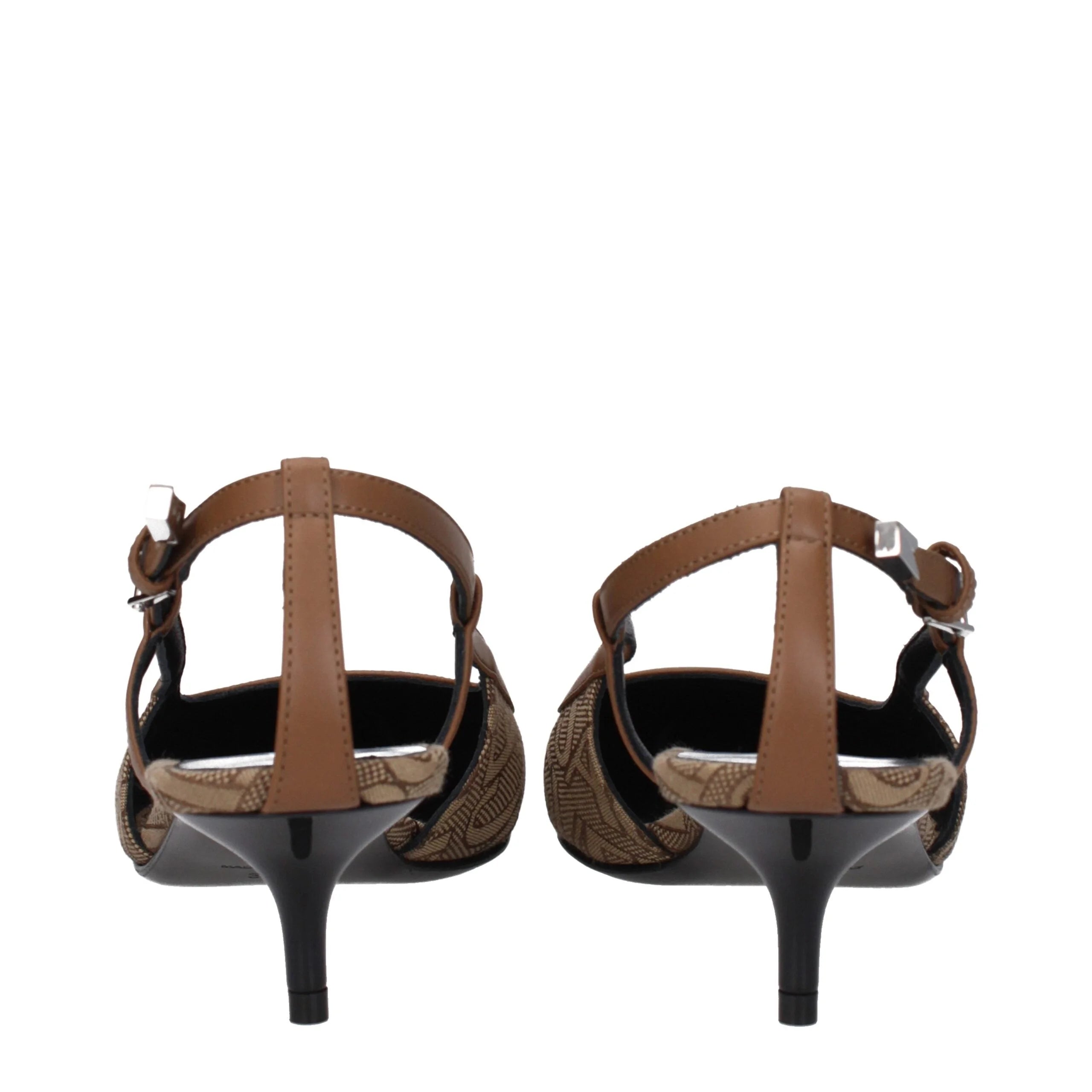 Versace Beige Fabric Mid Heel Pumps - EU36.5/US6.5