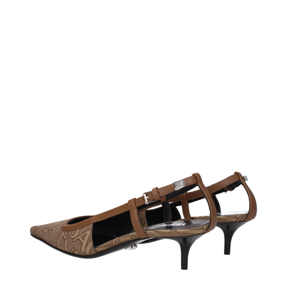 Versace Beige Fabric Mid Heel Pumps - EU36.5/US6.5