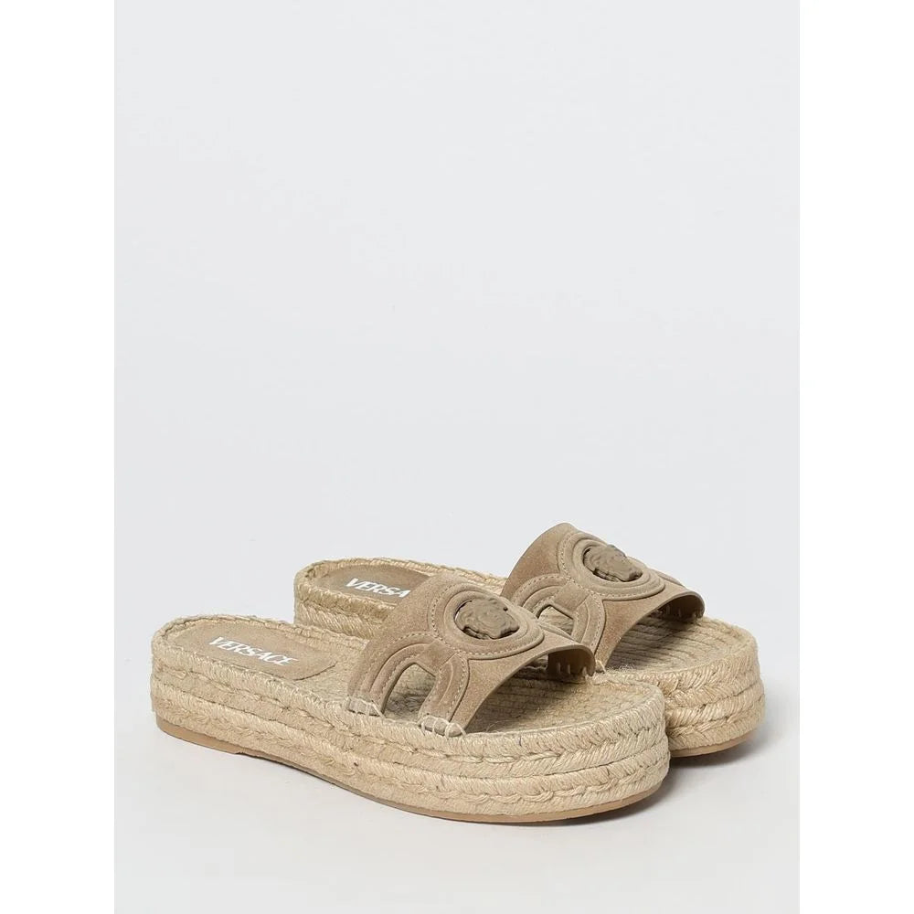 Versace Beige Jute Espadrilles - EU37.5/US7.5