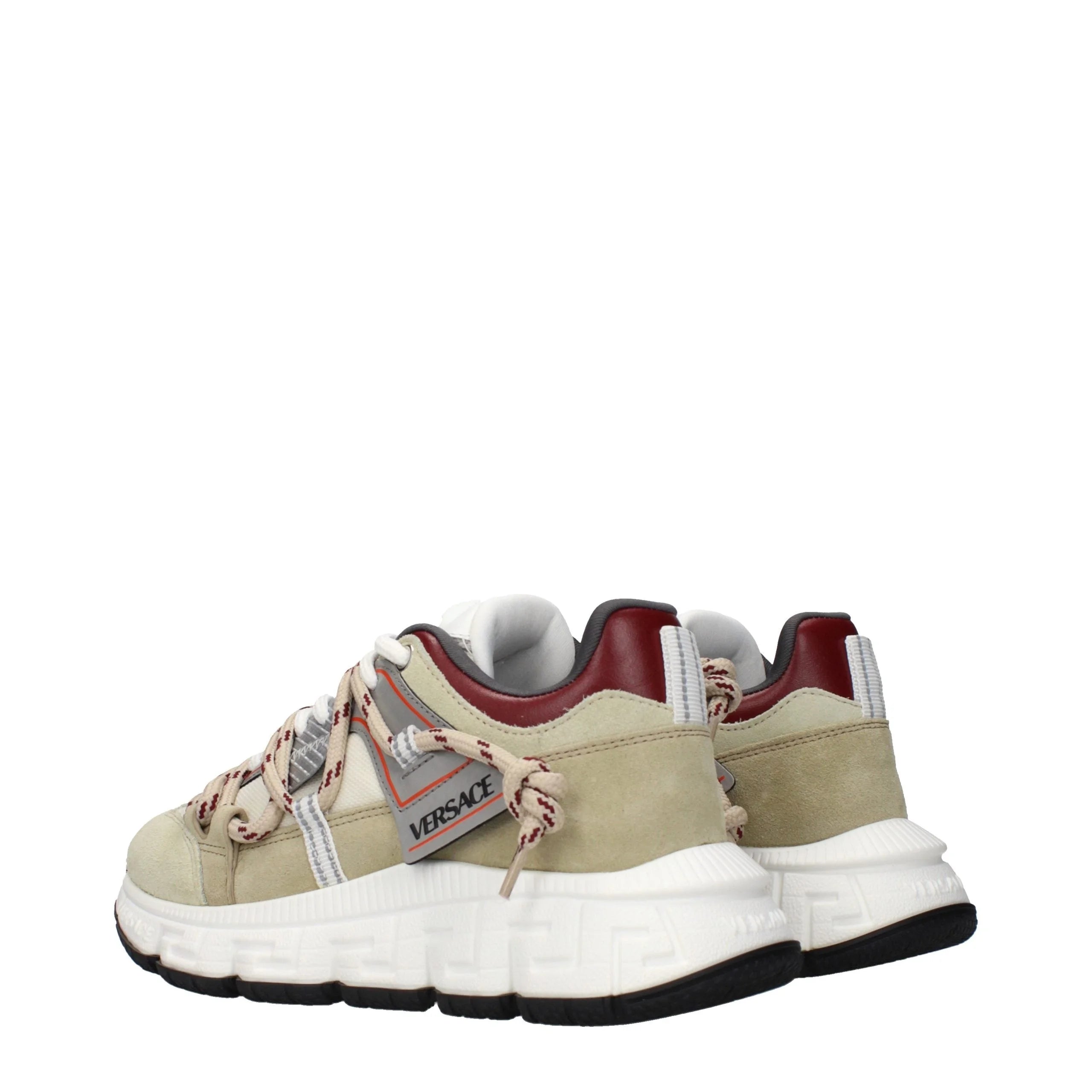 Versace Beige Leather Chunky Sneakers