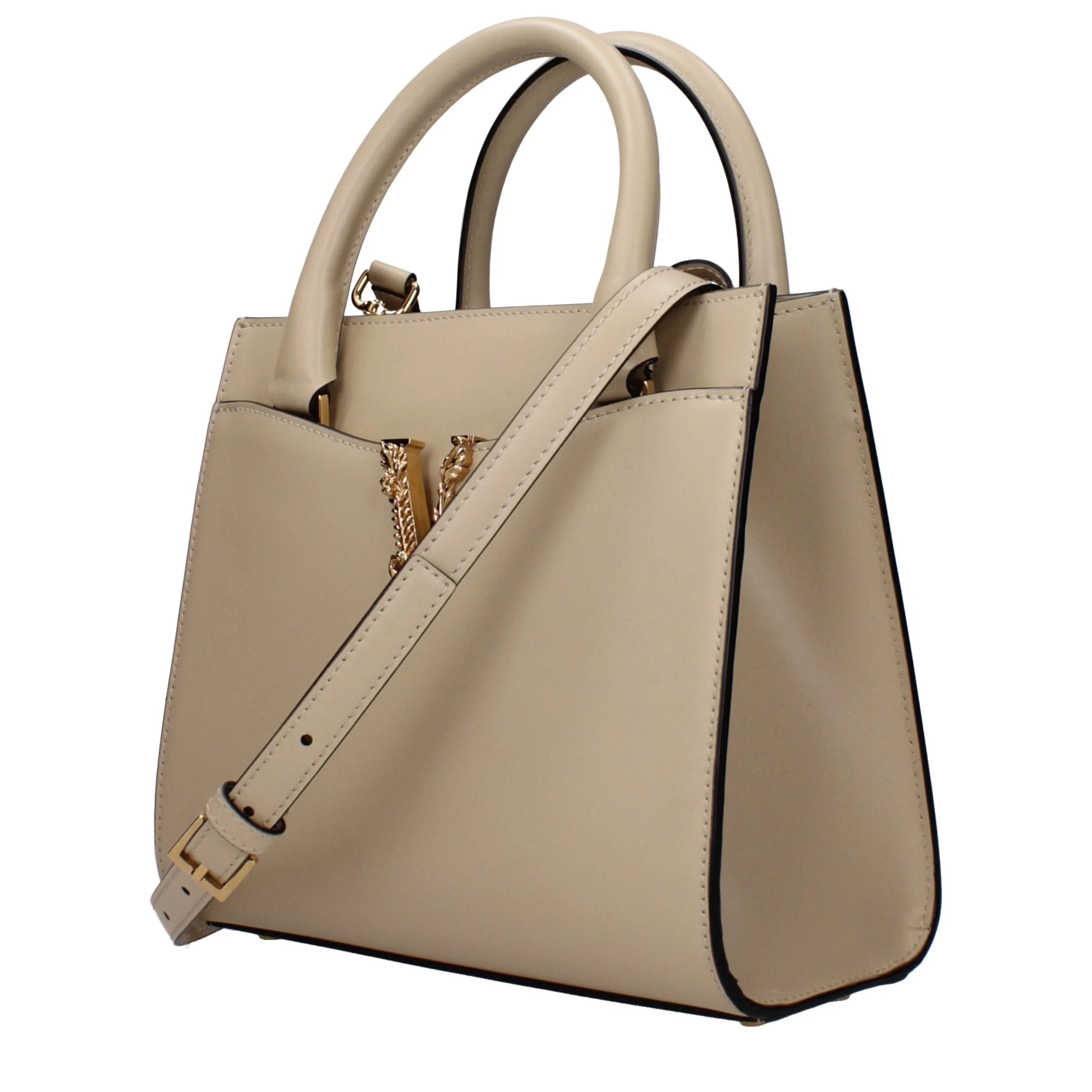 Versace Beige Leather Handbag
