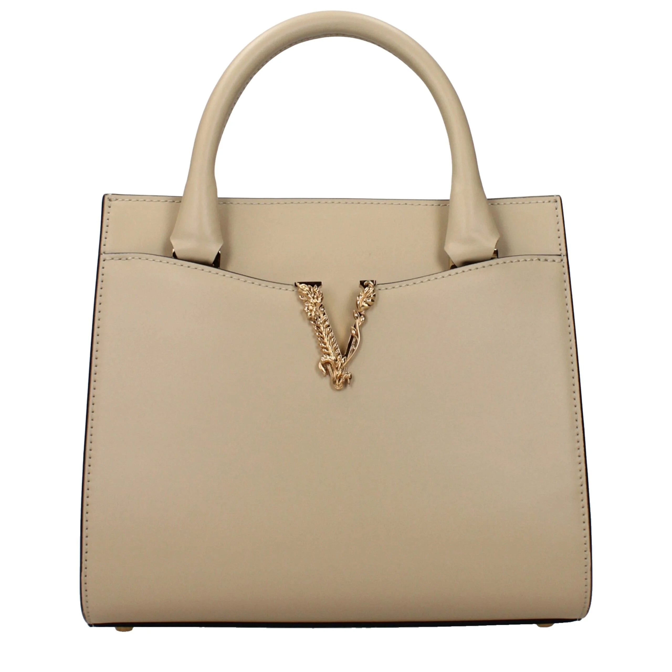 Versace Beige Leather Handbag