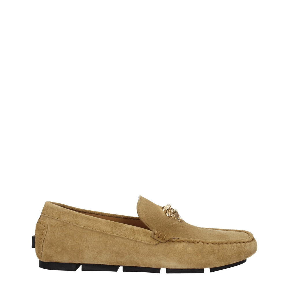 Versace Beige Leather Slip-On Loafers - EU41/US8