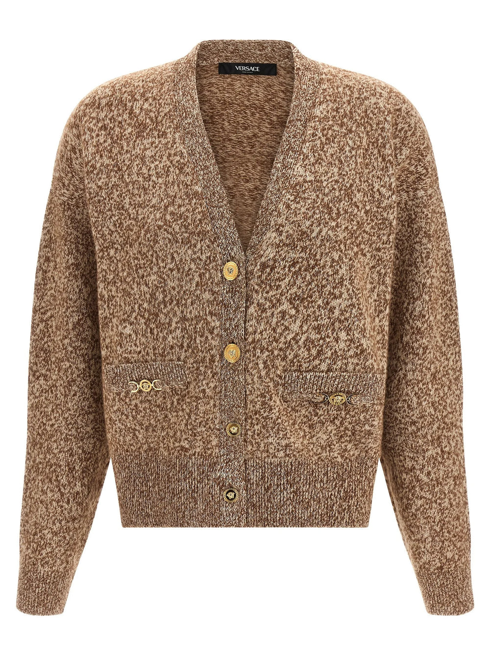 Versace Beige Virgin Wool Cardigan