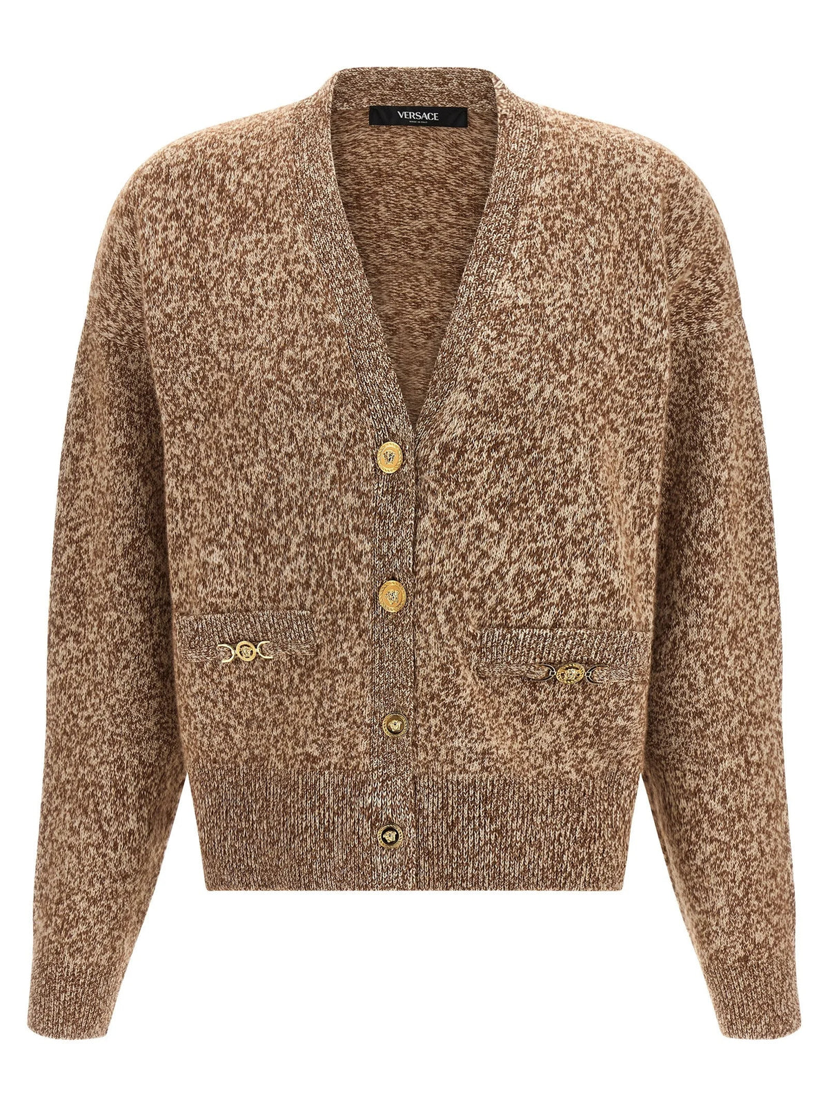 Versace Beige Virgin Wool Cardigan