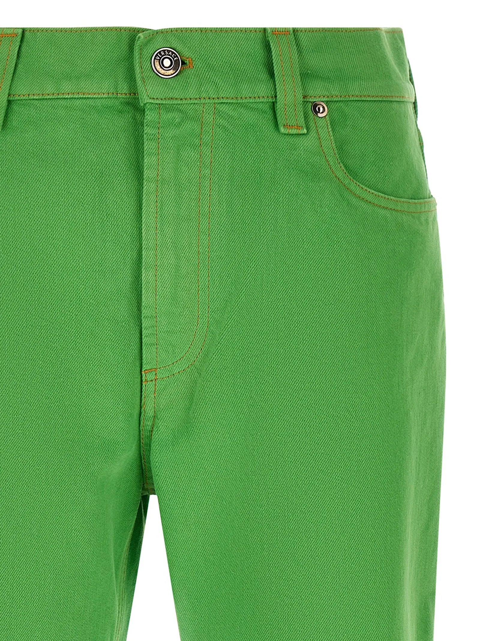 Versace Bicolor Cotton Cropped Jeans - 29