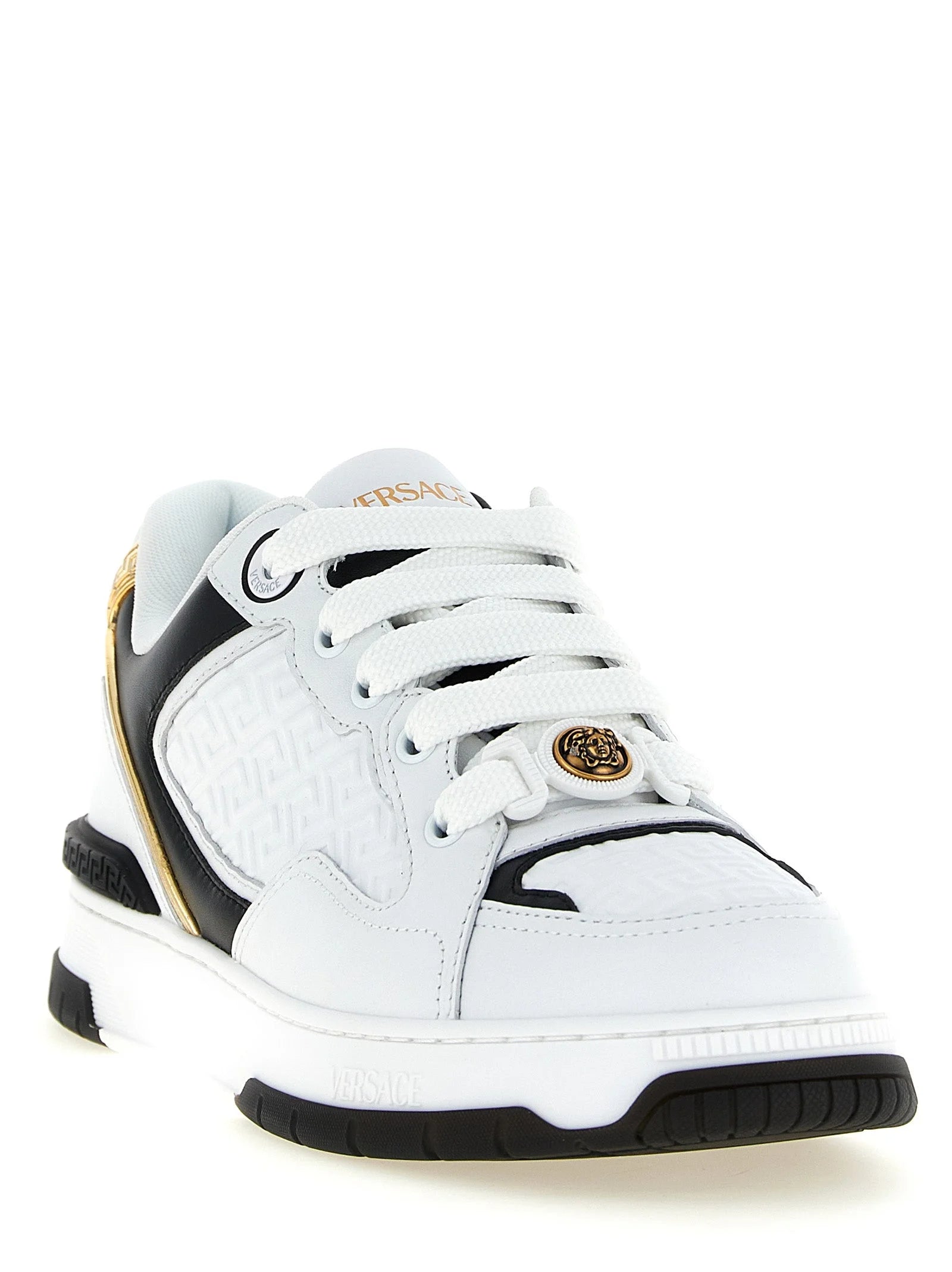 Versace Bicolor Leather Low Top Sneakers