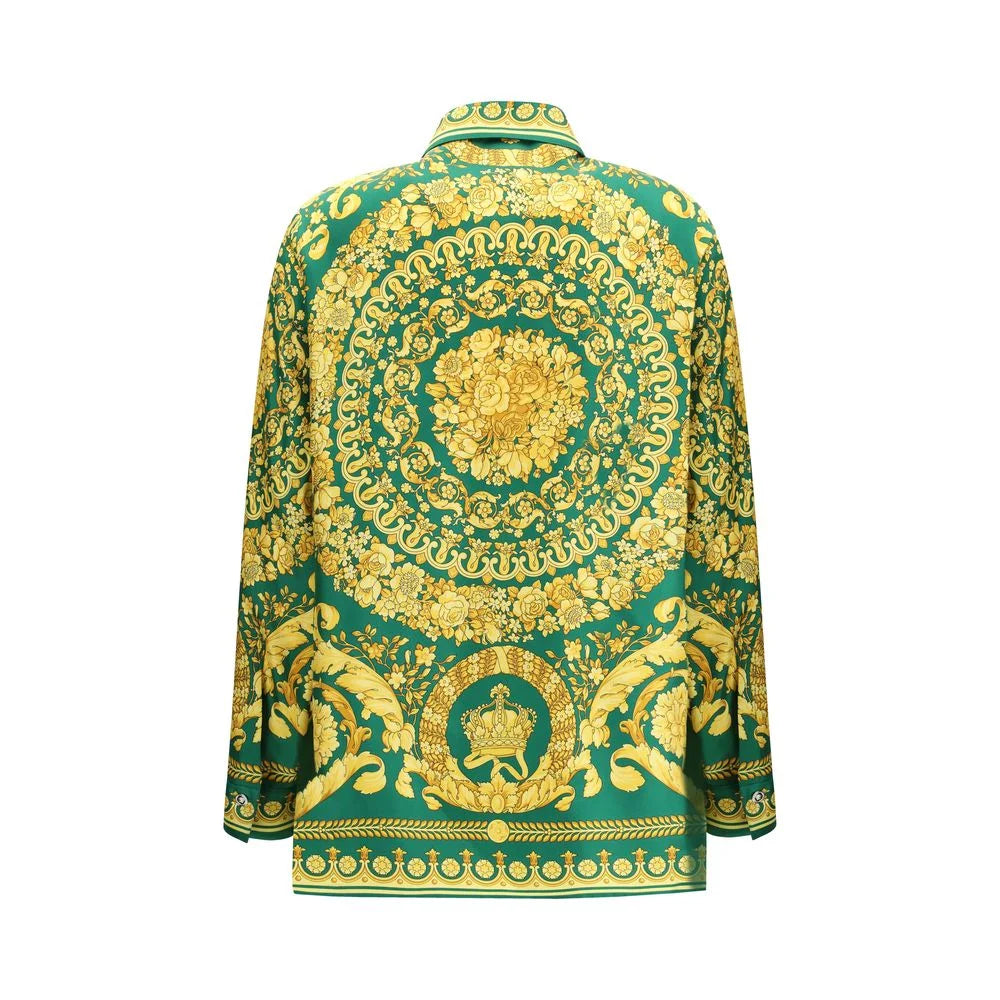Versace Bicolor Silk Pattern Shirt - IT44 | L