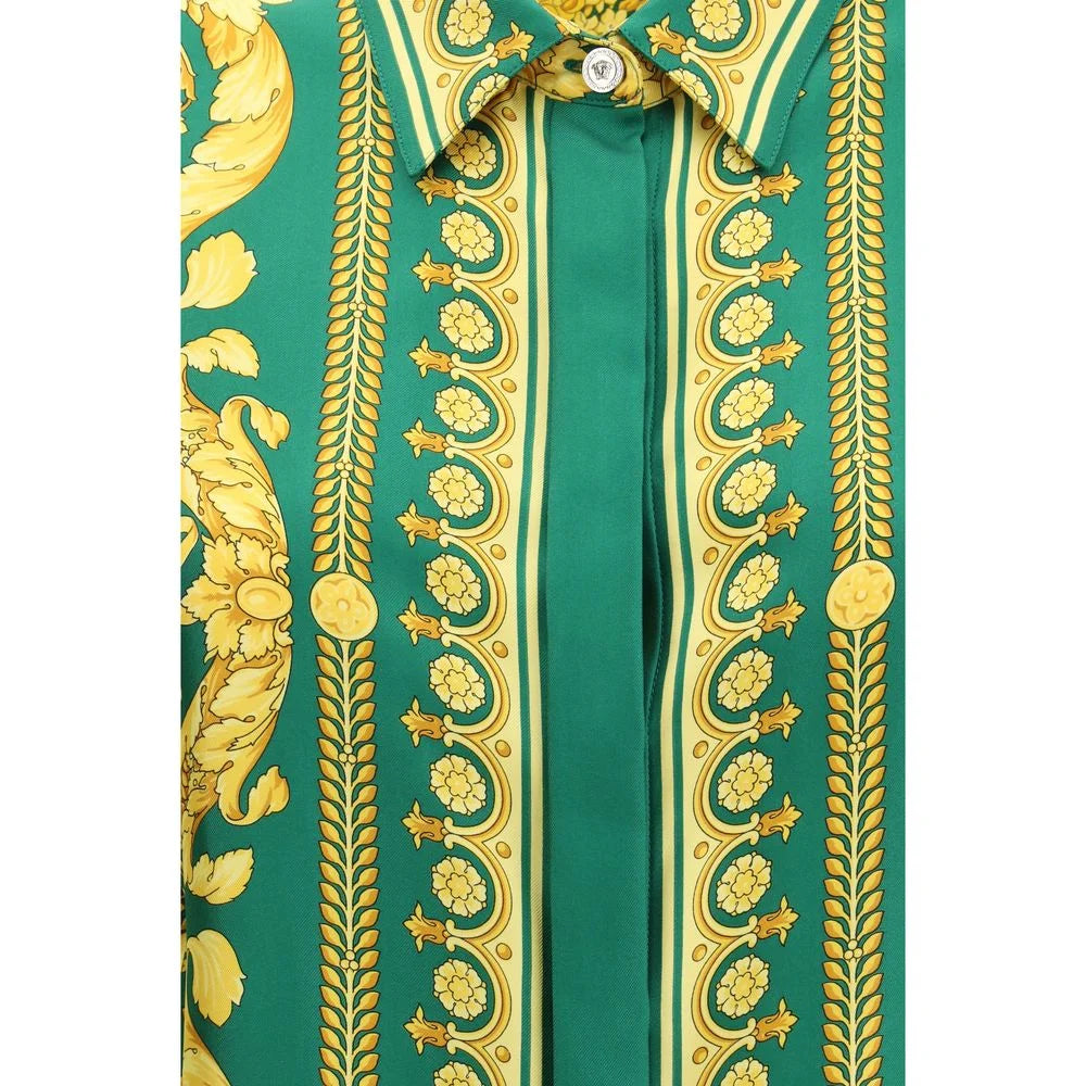 Versace Bicolor Silk Pattern Shirt - IT44 | L