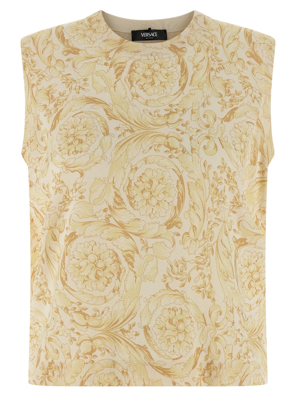Versace Bicolor Silk Sleeveless Jacket