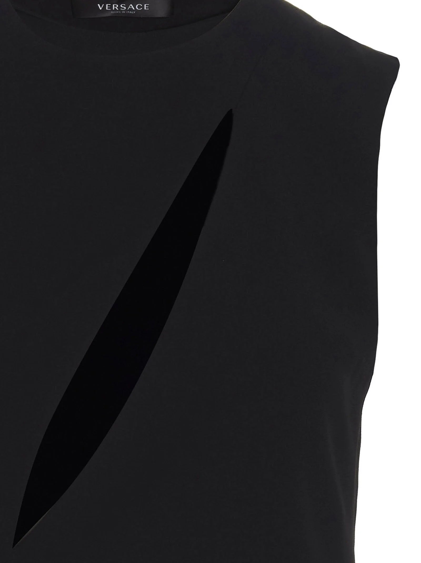 Versace Black Acetate Midi Dress
