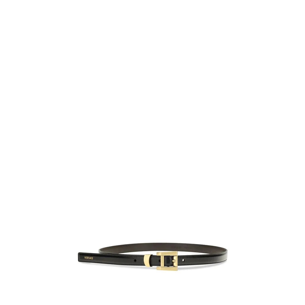 Versace Black Calf Leather Bos Taurus Regular Belt