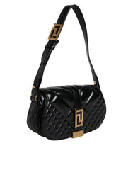 Versace Black Calf Leather Quilted Shoulder Strap Bag - Shoulder Bags