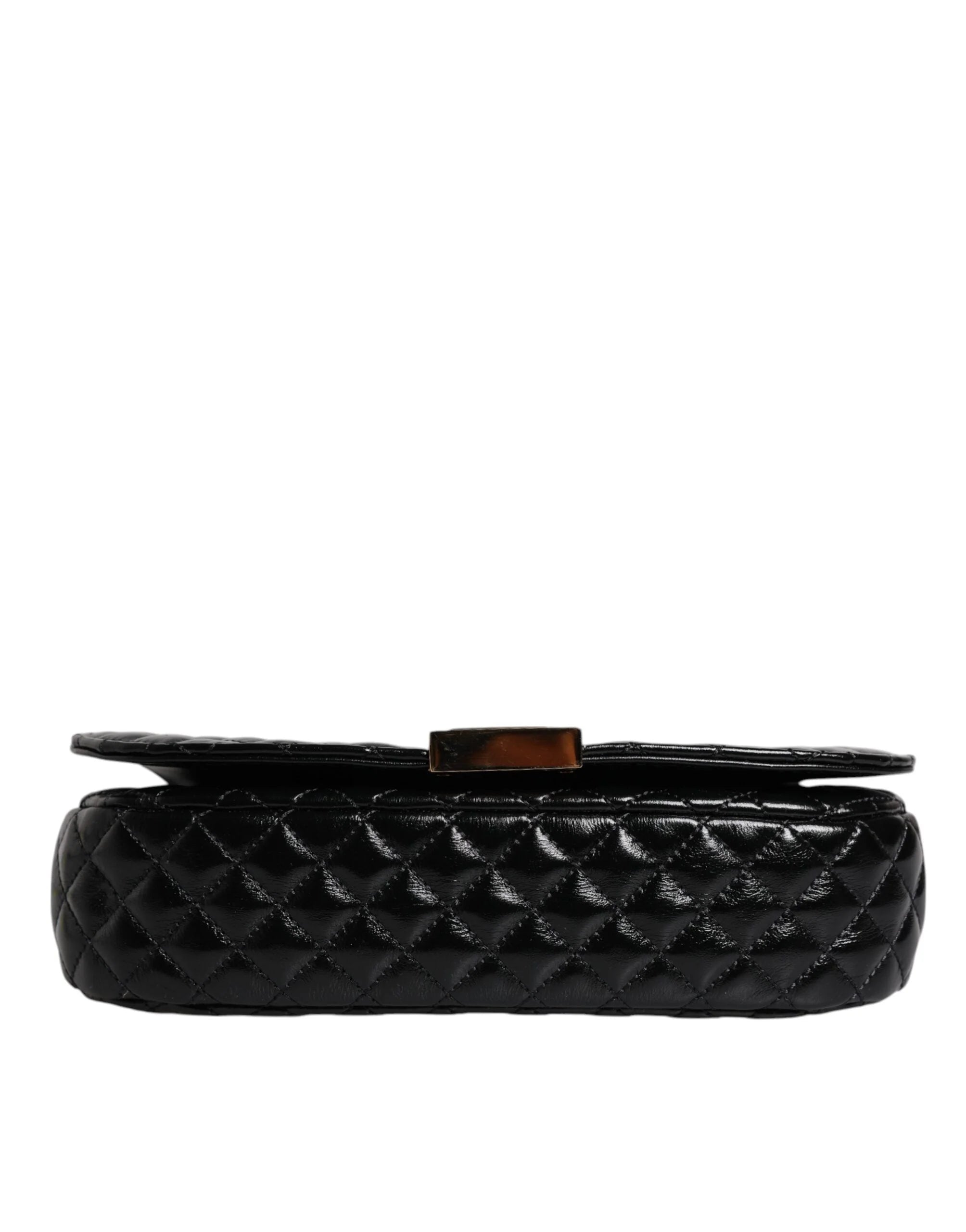 Versace Black Calf Leather Quilted Shoulder Strap Bag - Shoulder Bags
