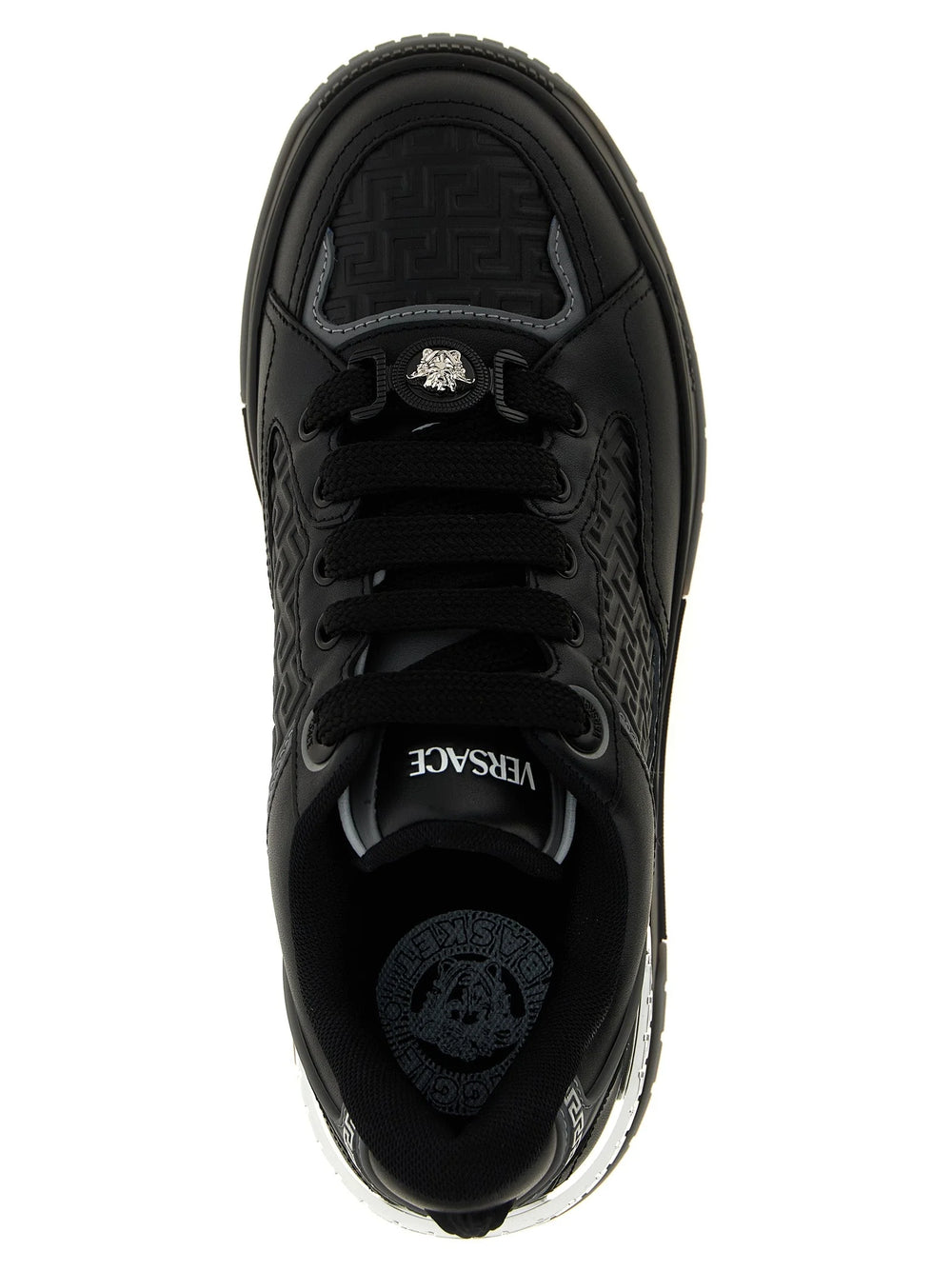 Versace Black Calfskin Athletic Sneakers