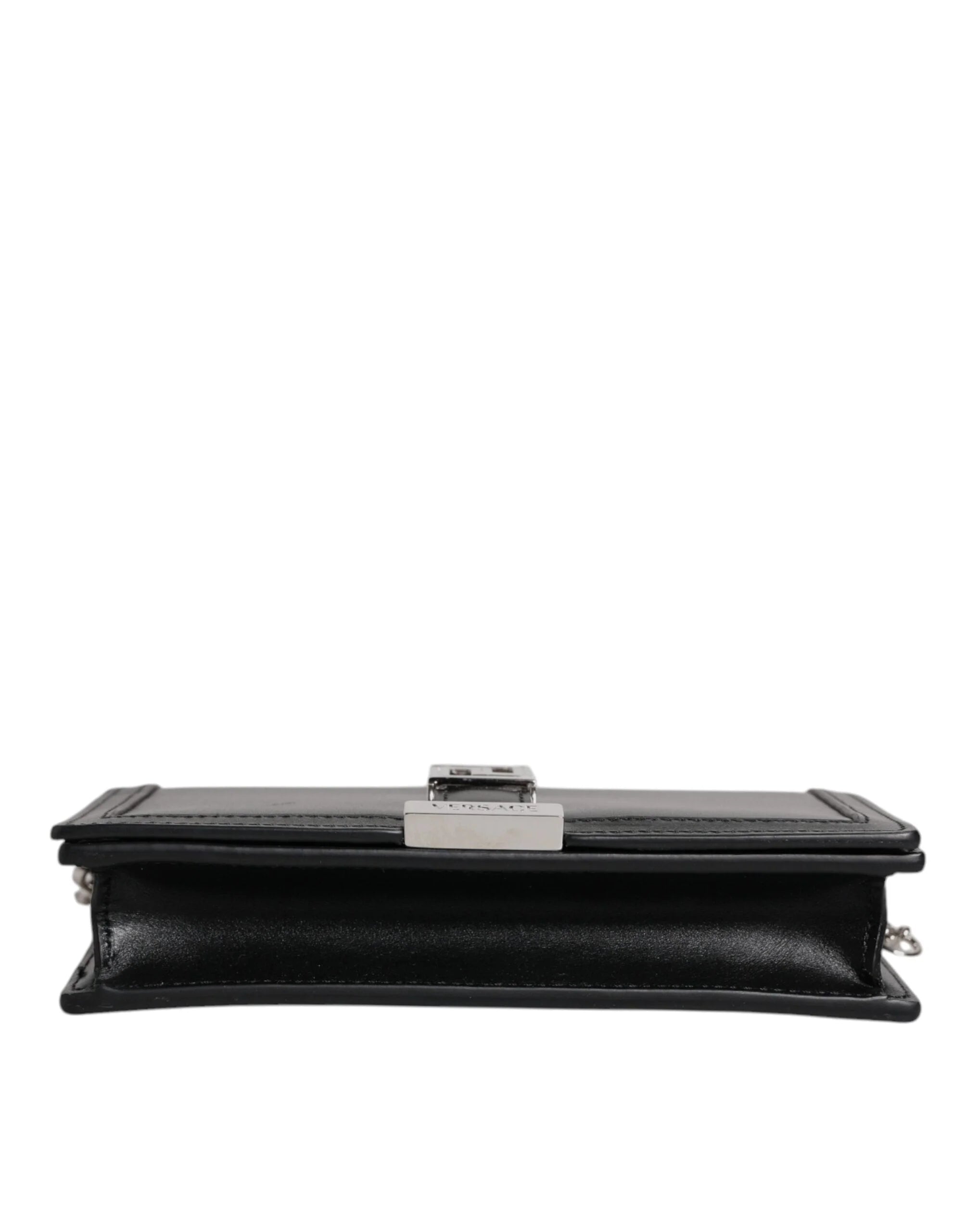 Versace Black Calfskin Leather Chain Strap Shoulder Crossbody Bag - Cross Body Bags