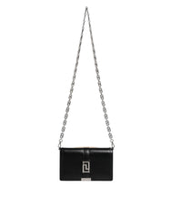 Versace Black Calfskin Leather Chain Strap Shoulder Crossbody Bag - Cross Body Bags