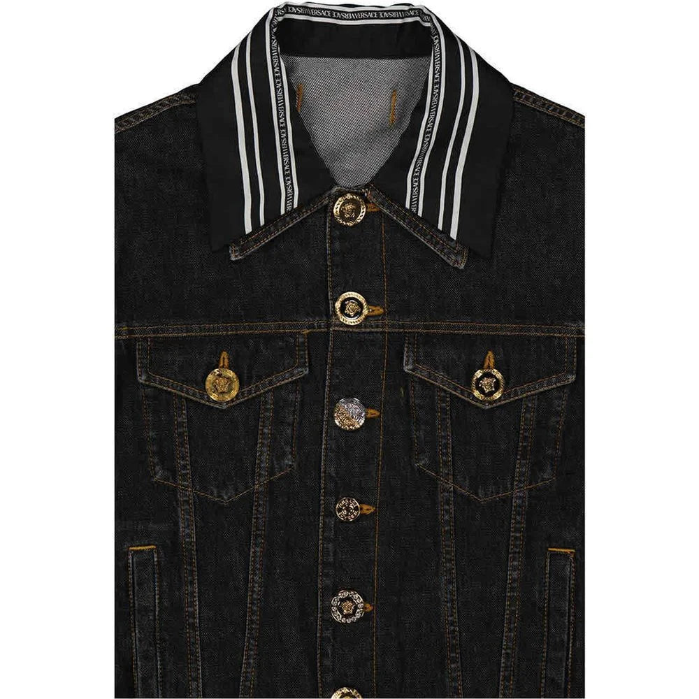 Versace Black Cotton Denim Jacket