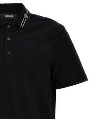 Versace Black Cotton Polo Shirt