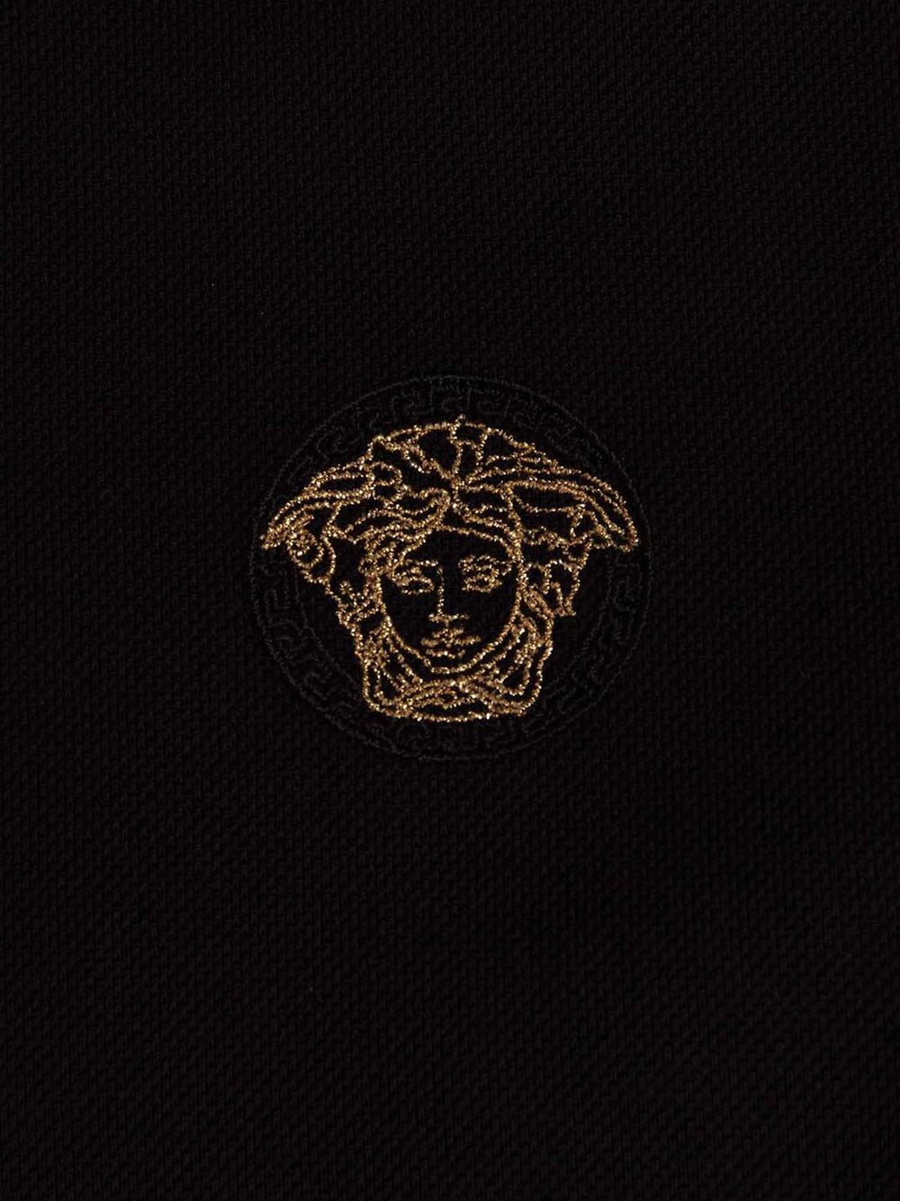 Versace Black Cotton Polo Shirt