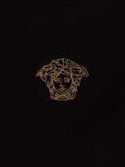 Versace Black Cotton Polo Shirt