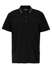 Versace Black Cotton Polo Shirt