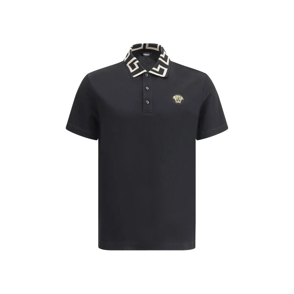 Versace Black Cotton Polo Shirt - XL