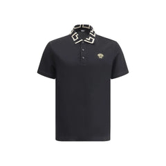 Versace Black Cotton Polo Shirt - XL
