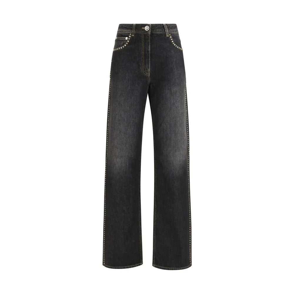 Versace Black Cotton Straight-Leg Jeans - 26