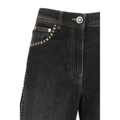 Versace Black Cotton Straight-Leg Jeans - 26