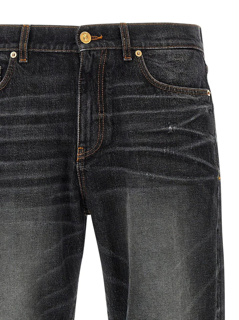 Versace Black Cotton Straight-Leg Jeans - W32