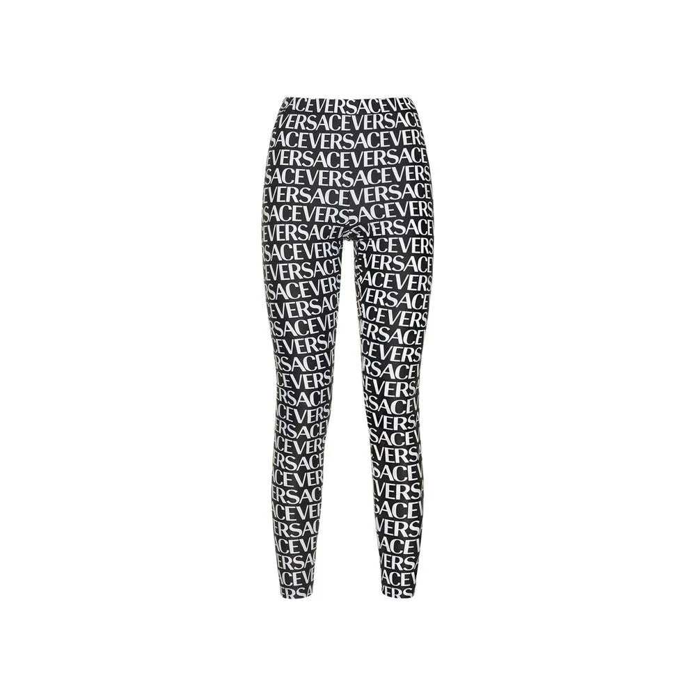Versace Black Elastane Leggings