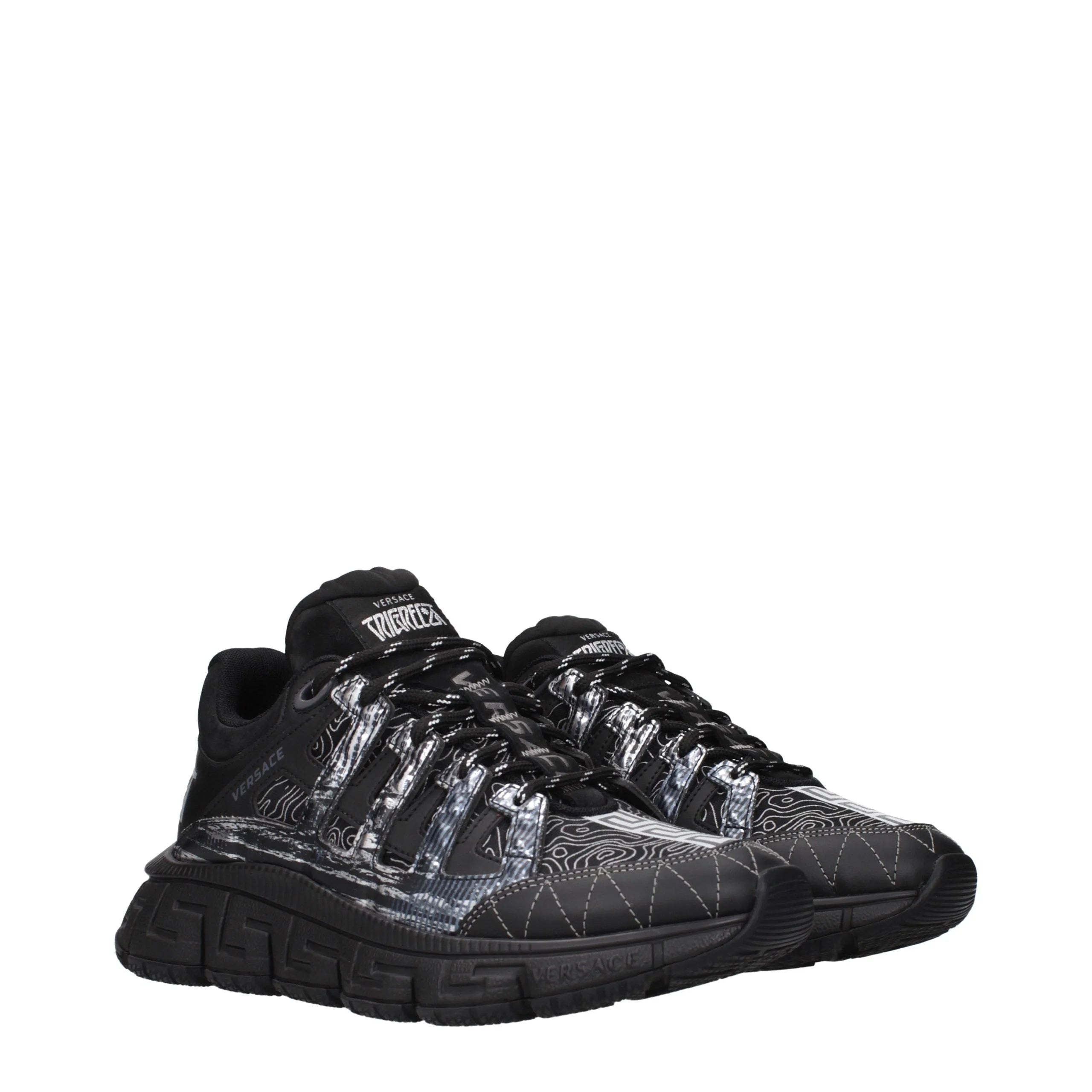 Versace Black Fabric Athletic Sneakers - EU40.5/US7.5