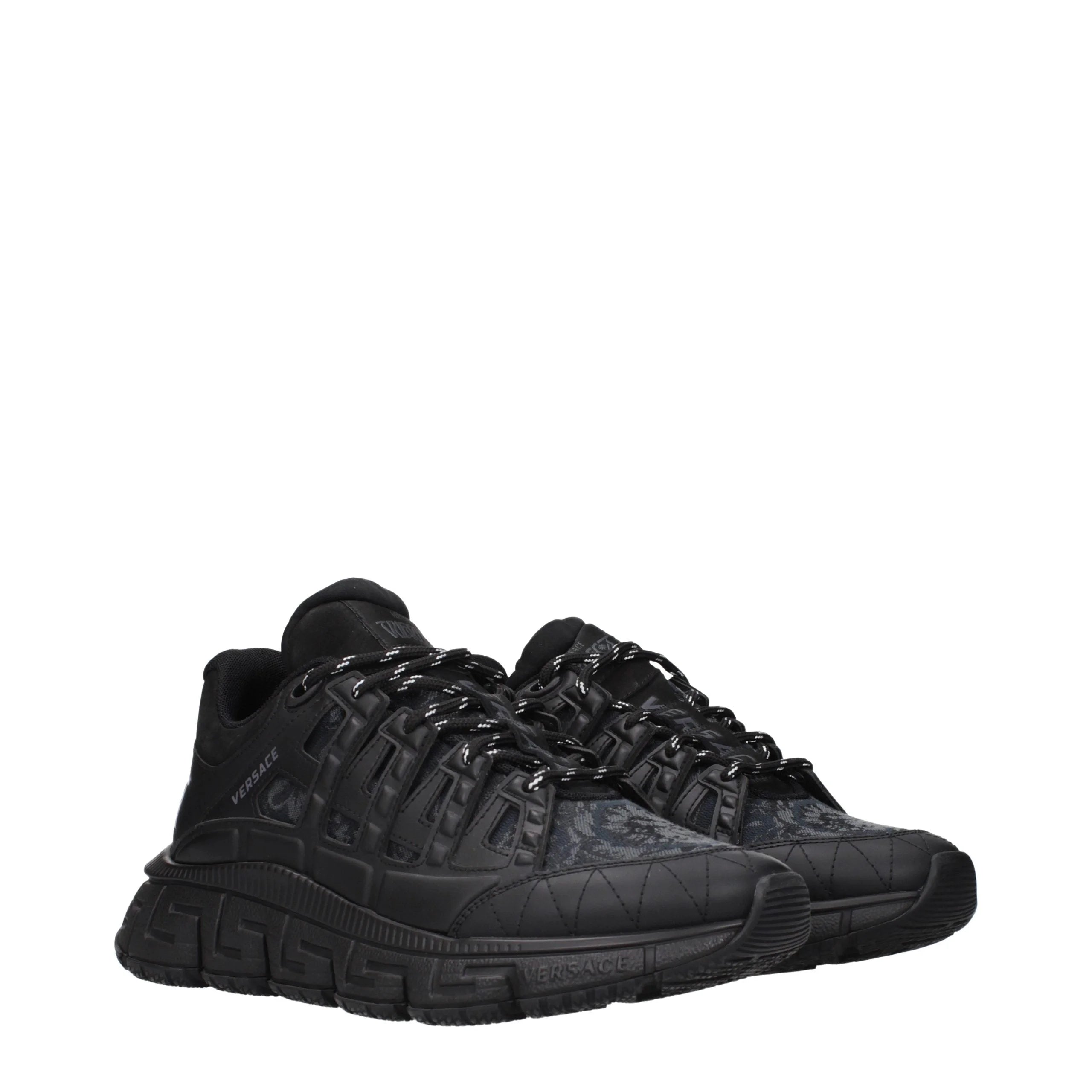 Versace Black Fabric Athletic Sneakers - EU41/US8