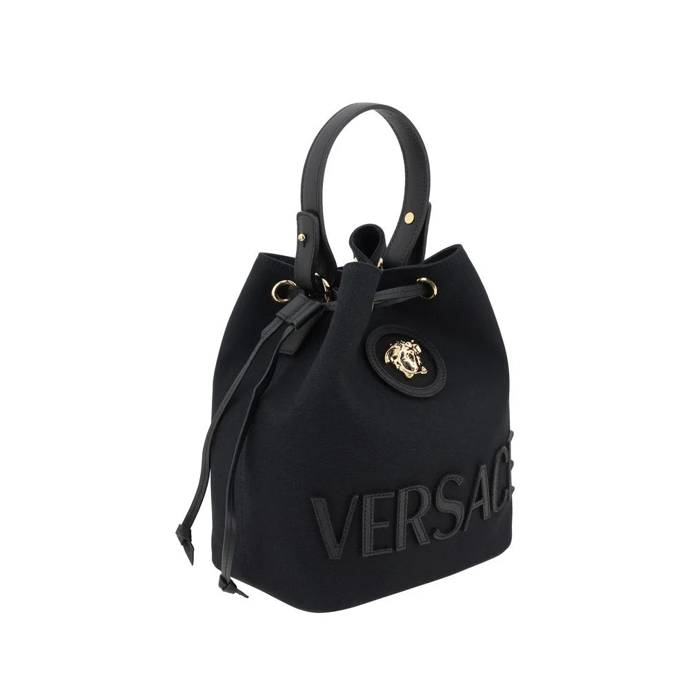 Versace Black Fabric Backet Bag